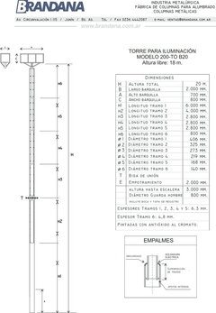 Torre para alumbrado de 18 m en internet