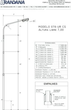 Columna con curva 7 m