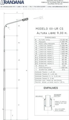 Imagen de Columna con curva 9 m