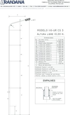 Columna con curva 10 m en internet
