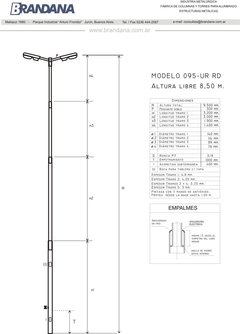Imagen de Columna con capuchón doble 8,5 m