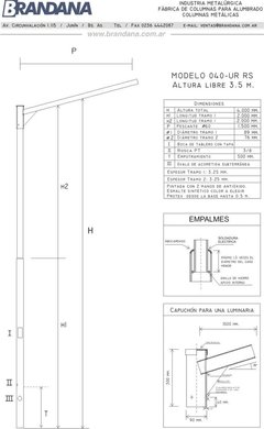 Columna con capuchón 3,5 m - tienda online