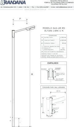 Columna con capuchón 4 m - columnasdealumbrado.com