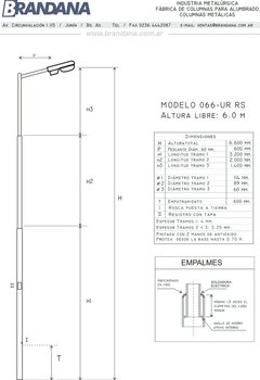 Columna recta 6 mts
