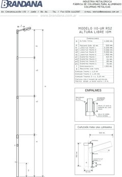 Columna con capuchón 10 m en internet