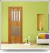 Puerta plegadiza simil madera vidrio doble