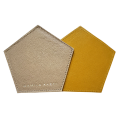 Kit c/ 4 Porta Copos - Amarelo e Nude