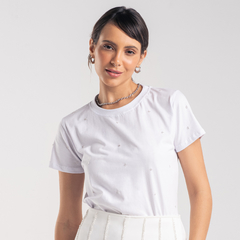 T-SHIRT - BRANCA - BORDADA
