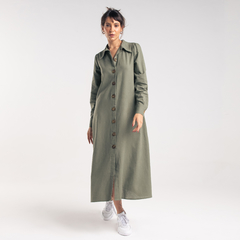 VESTIDO CHEMISE - VERDE OLIVA