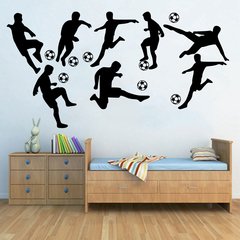 Kit Adesivo de Parede Decorativo Quarto Infantil Jogadores de Futebol
