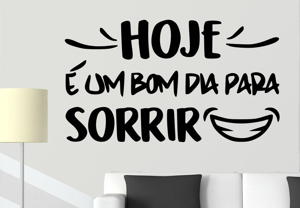Adesivo de Parede Frase Hoje é um bom dia para sorrir Adesivo de Parede Frase Hoje é um bom dia para sorrir