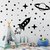 Kit Adesivos de Parede Infantil Criança Espaço Astronauta Estrelas Foguete Planetas Satélite Nave #8 - comprar online