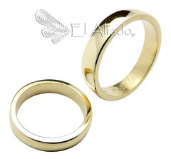 1027. Argollas de matrimonio lisas y brillantes en Oro 18k.