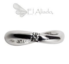 1049. Anillo compromiso Infinito en Oro Blanco 18k.