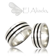 1078. Argollas en Titanio con doble canal.