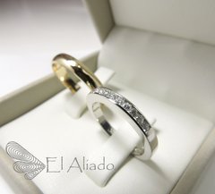 1134. Argollas en Oro Amarillo y Blanco 18k.