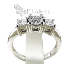 1157. Anillo Compromiso en Oro Blanco 18k. - comprar online