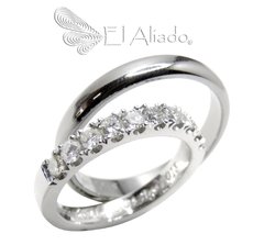 1179. Argollas de matrimonio en oro blanco 18k.