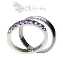 1181. Argollas de matrimonio en oro blanco 18k.