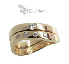 1219. Argolla y pisa argolla en oro rosado 18k. - comprar online