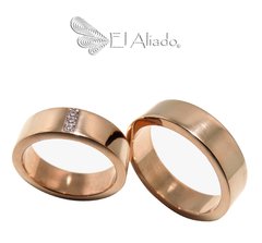 1227. Argollas de matrimonio planas en cobre.