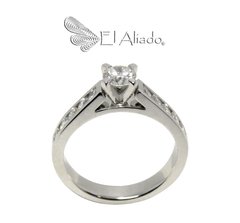 1277. Anillo de compromiso en oro blanco 18k