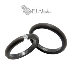 1358. Argollas negras en titanio - comprar online
