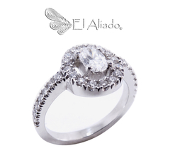 1367. Anillo de compromiso en oro blanco 18k - El Aliado joyas — Anillos diferentes para parejas únicas.