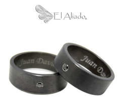 1378. Argollas de matrimonio negras en titanio - comprar online