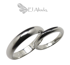 1393. Argollas de matrimonio en titanio media caña.