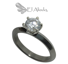 1409. Anillo de compromiso biselado en titanio. en internet