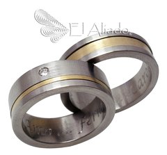 674. Argollas de matrimonio en Acero y oro.