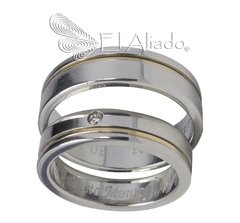 760. Argollas de matrimonio en Acero y oro.