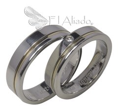 760. Argollas de matrimonio en Acero y oro. - comprar online