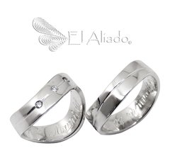 820. Argollas de matrimonio Oro Blanco 18k.