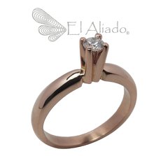 845. Anillo de compromiso en Oro Rosado 18k.