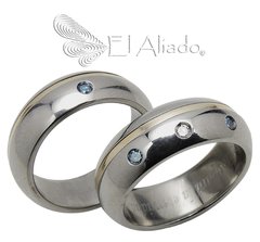 902. Argollas en Titanio con oro amarillo 18K.
