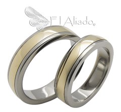 914. Argollas en Titanio y oro amarillo 18k.