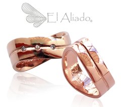 998. Argollas INFINITO dobles en Oro Rosado 18k.