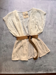kimono Juanek + cinto de rafia - tienda online