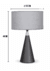 Velador Icono estilo nórdico cónico negro y madera con pantalla de arpillera - Apto LED - Luminico Barracas