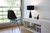 Imagen de Velador Icono estilo nórdico cónico negro y madera con pantalla de arpillera - Apto LED