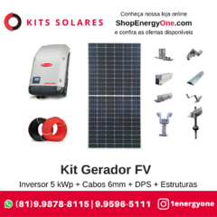 Kit Gerador Fotovoltaico (Off Grid - 2400W/dia)