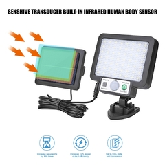 Lampada Solar LED/ A prova d'agua / Sensor de Movimento/ 56 LED/ 72 COB