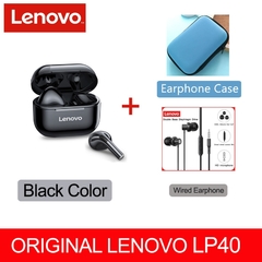 Lenovo-novo fone de ouvido sem fio lp40 tws original, bluetooth 5.0, redução de ruído, som estéreo, controle de toque, bateria de 300mah