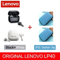 Lenovo-novo fone de ouvido sem fio lp40 tws original, bluetooth 5.0, redução de ruído, som estéreo, controle de toque, bateria de 300mah - EnergyOne Solutions