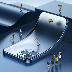 Capa Silicone Transparente iPhone 12/11/ Pro Max/ Mini/ X/ XR/ XS/ 7/ 8 /Plus/ SE/ 2020 com moldura quadrada de luxo - comprar online