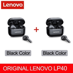 Lenovo-novo fone de ouvido sem fio lp40 tws original, bluetooth 5.0, redução de ruído, som estéreo, controle de toque, bateria de 300mah