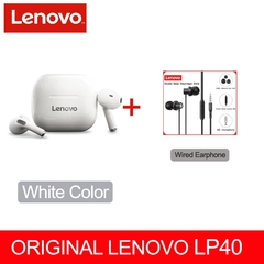 Lenovo-novo fone de ouvido sem fio lp40 tws original, bluetooth 5.0, redução de ruído, som estéreo, controle de toque, bateria de 300mah - loja online