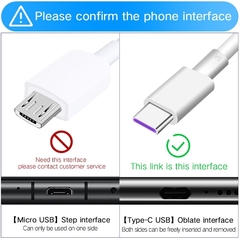 Cabo USB 5A tipo C Huawei P30 P20 Pro Lite Mate20 10 Pro P10 Plus Lite USB 3.1 Tipo C Cabo Supercharge Supercharge Original - comprar online